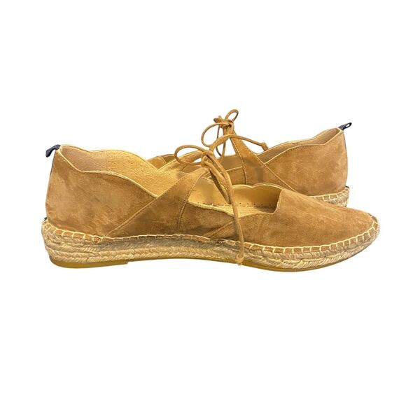 Boden Suede Neutral Tie Strap Espadrilles Sandals Sz 41 Boho Cottagecore Prairie - Picture 9 of 11